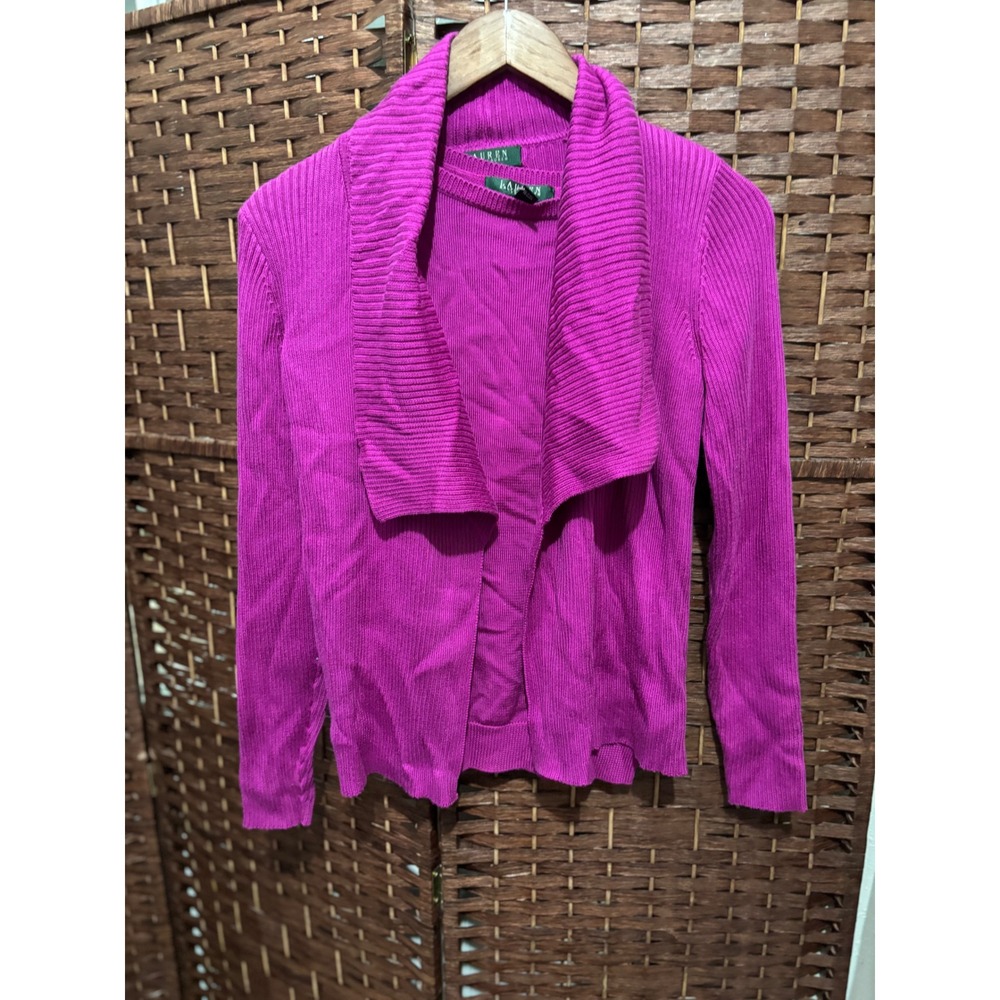 Lauren‎ Ralph Lauren XS Petite Cardigan Sweater Twinset Set Purple